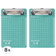 머니풀 바둑판 사이즈 클립보드 A6, 그린, 8개