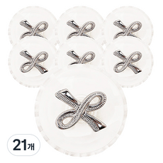 Button King 東大門鈕扣王 透明X紋路2C鈕扣 15mm, 鎳, 21個