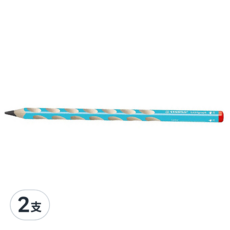 STABILO 思筆樂 EASYgraph 人體工學思筆樂洞洞鉛筆右手2B鉛筆, 淺藍色, 2支