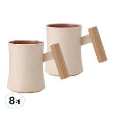 MONACO OLIVE 木柄馬卡龍色漱口杯, 煙燻粉, 8個