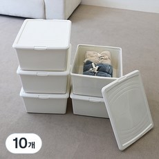 아이리스 국내 제조 다용도 심플 리빙박스 OCA, 화이트, L, 10개