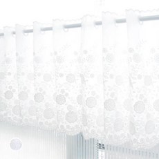 happytool 立體花園蕾絲短簾, 白色