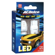 ACDelco LED 燈泡 T20單芯 方向燈用 紅光 2顆, 通用款, 1盒