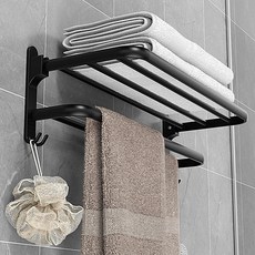 mootagonglivingmarket All-in-one毛巾架 層架型 47cm, 現代黑, 1個