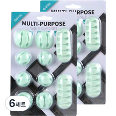 블루레이크 데스크 전선 정리 홀더 세트, 민트, 6세트