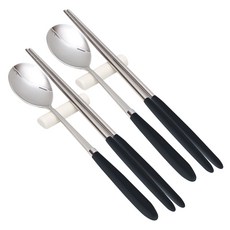 Willive 304不鏽鋼 Amos 粉彩餐具組, 湯匙 + 筷子, 海軍藍, 2套