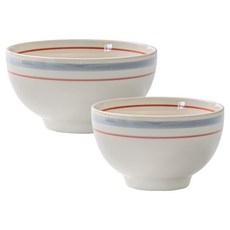 KANESUZU 霧藍線條飯碗湯碗組, 混合色, 1套