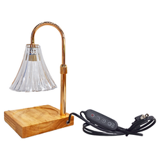 可調光定時 融蠟燈 牽牛花造型玻璃燈罩 Set 1 鹵素燈泡2入 香氛蠟燭專用燈台, F5190-1