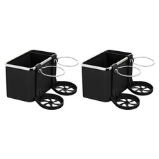 BLACK POD 收納車用杯架, 黑色, 2個