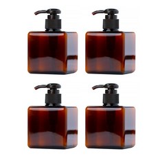 마켓에이 미니멀 펌프 공병 디스펜서 250ml, 4개, 브라운