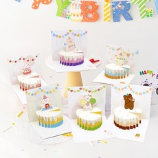 Lead home 3D立體彈出式感謝禮物訊息花環卡片6件組, 混合顏色, 1套