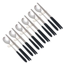 Willive 304不鏽鋼 AMOS 粉彩餐具組, 湯匙 + 筷子, 海軍藍, 6套