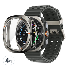 스페이스쉴드 스마트워치 호환 탠저린 베젤 PC 강화유리 올인원 케이스, 티타늄, 4개