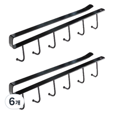 일상관 다용도 옷장정리 멀티 걸이, 블랙, 6개