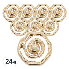 Button King 東大門鈕扣王 玫瑰麻花鈕扣 21mm, 24個, 金色