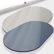 PICKYPICKS 可水洗珪藻土腳踏墊 2款, 淺灰色+藍色, 1套