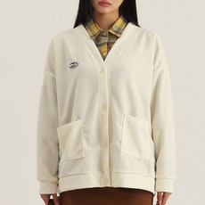 Elsso 寬鬆版 V領 素色 鬆餅格 針織開襟衫