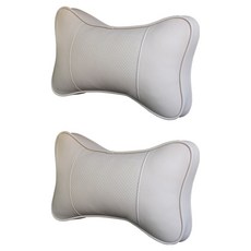 에이비씨파츠 차량용 고급가죽 목쿠션 베이지, 지프, 2개