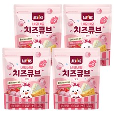 엘빈즈 네모네모 치즈큐브, 딸기, 16g, 4개