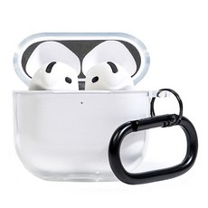 moit AirPods 4 防變色TPU耳機保護殼 + 防塵貼 + 登山扣套組, 單一商品, 透明色, 1組