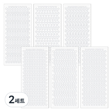 WANNATHIS 透明金邊銀邊線條貼紙6款組合, 銀邊, 2套