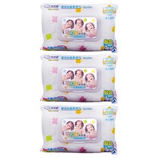 拭拭樂 嬰兒抗菌柔濕巾 厚蓬鬆 含銀離子 手口適用, 80張, 3包