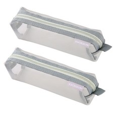 심플 메쉬 필통, 그레이, 2개