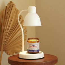 NAG CHAMPA KOREA 7oz蠟燭 + 融蠟燈 + 燈泡2入套組, 白色, 納格昌帕