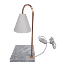 頌恩 大理石香氛蠟燭暖台 安全無火融蠟 香氛隨心更換, 白色