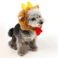 PET PARADISE 寵物用品 變身頭套 聚酯纖維材質, 3S, 馴鹿, 1個