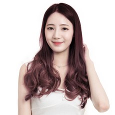 투컬러 웨이브 붙임머리 28 x 40 cm 130g, 다크 + 애쉬핑크, 1개
