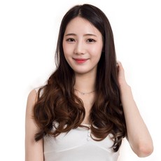 투컬러 웨이브 붙임머리 28 x 40 cm 130g, 블랙 + 라이트브라운, 1개