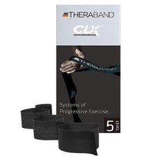 세라밴드 CLX 9개의 고리형 단계별 탄성 저항밴드 + 운동매뉴얼, 블랙(5단계), 1개