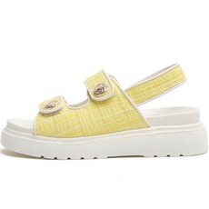 Marc Mock 女式名人涼鞋 5 厘米, 黃色, 245