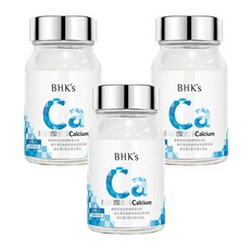 BHK's 胺基酸螯合鈣錠, 補鈣補骨, 維持牙齒健康, 60顆, 3罐