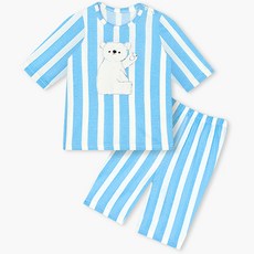 unifriend 兒童白熊七分家居服套裝