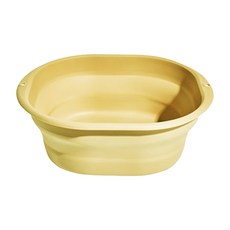 OMORY 折疊式臉盆 多用途 優質PP+TPR材質 冷熱可用 可掛孔設計 邊緣圓潤平滑, 芥黃色, 1個