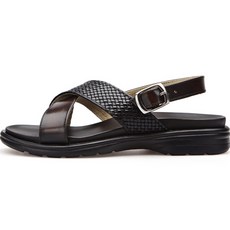 VONIN 牛皮網眼拼接X型帶涼鞋 GG019DBR