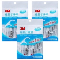 3M 細滑牙線棒, 3袋, 32支, 2.5cm