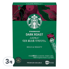 STARBUCKS 星巴克 深度烘焙美式原豆即溶咖啡, 1.1g, 50入, 3個