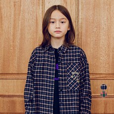 A.Toi 兒童Dreamer冬季格紋寬鬆刷毛襯衫