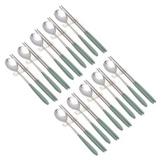 Willive 304不鏽鋼 AMOS 粉彩餐具組, 湯匙 + 筷子, 卡其色, 10套