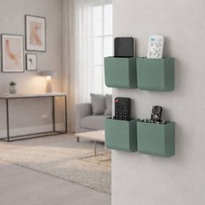 MF스토어 무타공 컬러 이지 포켓 다용도 미니 선반, 그린, 16개