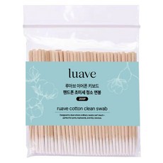 LUAV 耳機鍵盤手機超細清潔棉花棒 白色, 200入, 1個