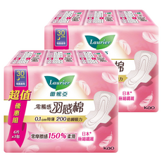 Laurier 蕾妮亞 台灣公司貨 零觸感特薄羽感棉 特長夜用型, 30cm, 18片, 2組