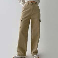 플랜데이 여성용 숏/미디움/롱 Y2K 지퍼 카고 포켓 와이드 코튼 팬츠