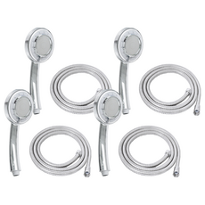 KOXINA 強力增壓省水手持式蓮蓬頭+金屬沐浴軟管 1.5m組, 4組, 單色