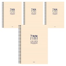 TOCTOC 7mm橫線圈裝筆記本, 象牙白, 4入