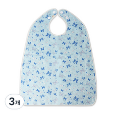 The Happy 成人防水蝴蝶結按扣式圍兜, 天藍色, 3個