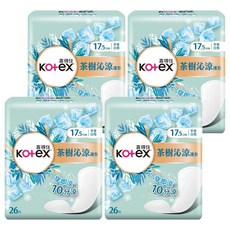 Kotex 靠得住 茶樹沁涼護墊 平常日用, 17.5cm, 26片, 4包